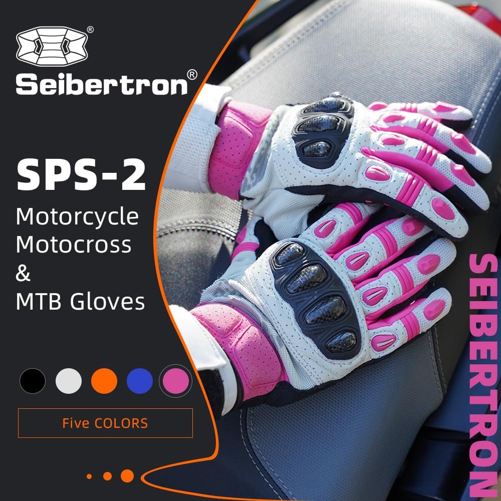 Seibertron SPS Series Touchscreen Motorcycle Motocross BMX ATV MTB Bicycle Cycling Full or Half Finger Gloves Adult and Youth