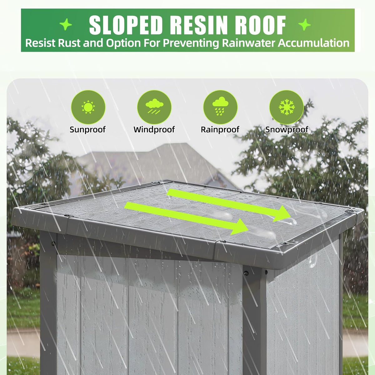 AECOJOY Resin Outdoor Storage Cabinet Waterproof with Adjustable Shelves, Vertical Tall Plastic Storage Shed with Reinforced Floor, All Weather Sheds & Outdoor Storage Clearance with Base for Outside