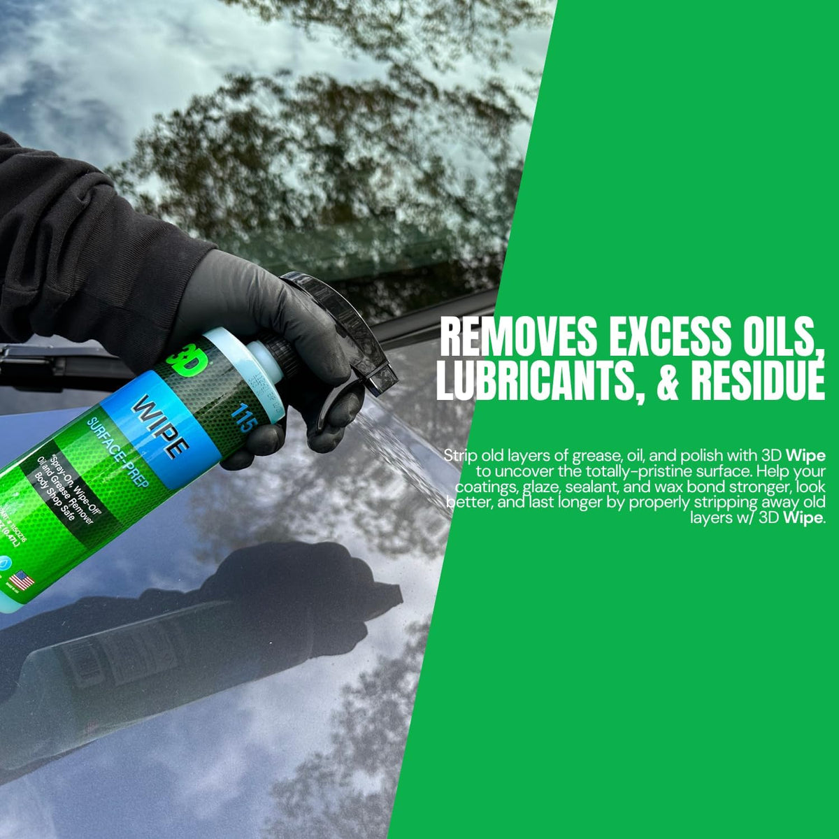 3D Wipe Ceramic Coating Surface Prep - Removes Excess Oils & Lubricants from Paint & Glass Prior to Ceramic Coating Application 1 Gallon