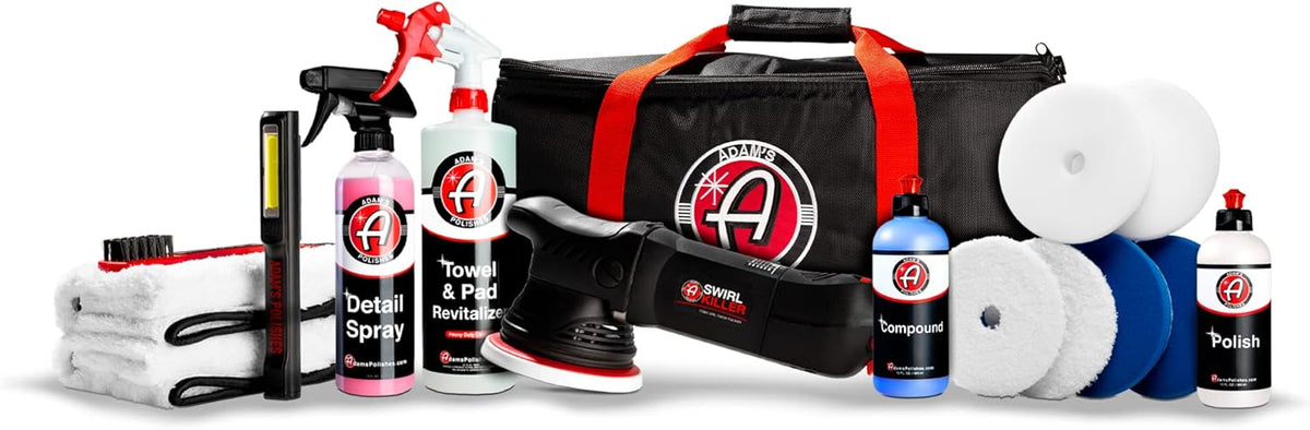 Adam's Polishes Swirl Killer 15mm Polisher Kit 16 Item Buffer Polisher Dual Action Machine Use W/Car Polish, Polishing Compound, or Car Scratch Remover | Detailing Car Wash Clay Bar Ceramic Coating