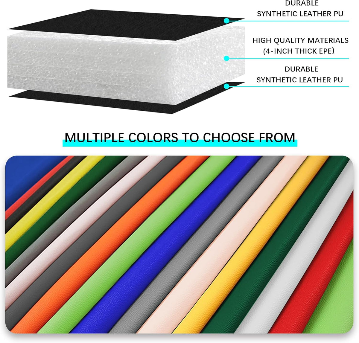 PROGOAL 60"/72" High Gym Wall Padding 2"/4" Thick Foam Basketball Court Wall Mount Protector for Garage Taekwondo Babyroom - Durable Waterproof Anti-Cushion