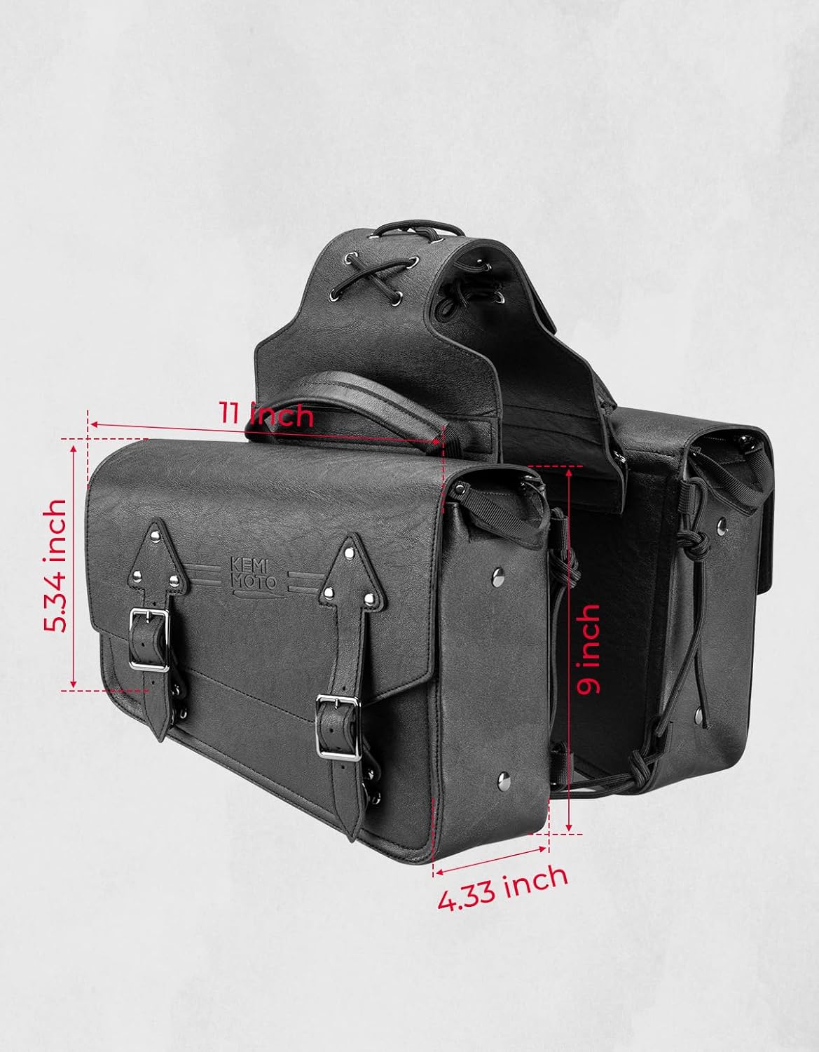 KEMIMOTO Motorcycle Saddlebags Leather Side Bags 12L Compatible with Sportster 883 1200 Softail Low Rider S Cruiser Dyna V-star Shadow Vulcan Rebel