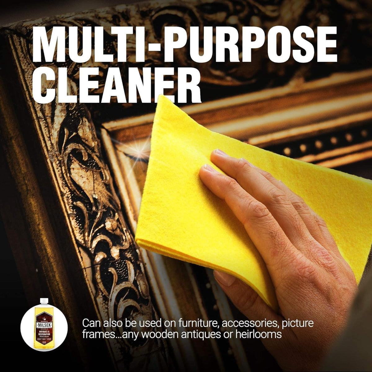 Milsek Antiques & Restoration Polish & Cleaner - Home Essential Cleaning Supplies for Home Improvement of any Wood Antiques or Heirlooms - 12 Fl Oz (Pack of 12)
