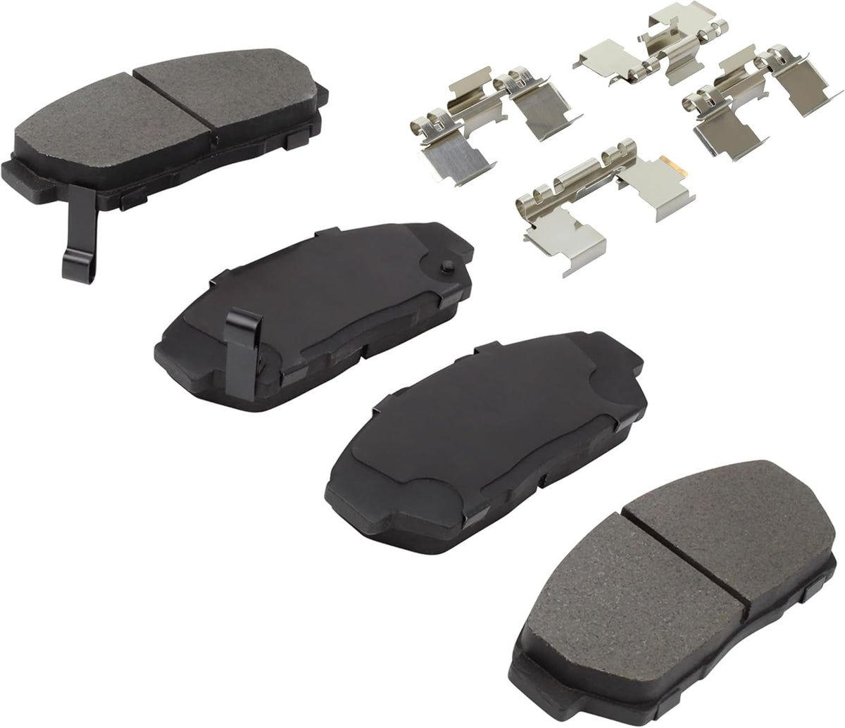 Premium Semi-Metallic Front Brake Pads (1001-0617M) Compatible with Acura Integra 1994-2001, Honda Civic 1994-1995