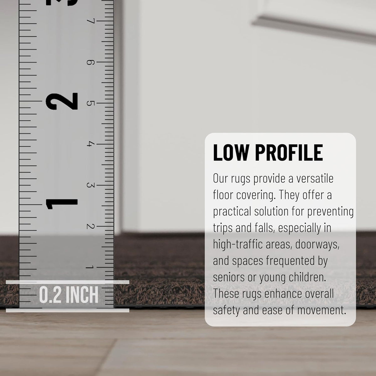 Ottomanson 2' x 10' Hallway Runner with Scraper Pile Extra Durable Non-Slip Rug Mat for Indoor & Outdoor Use - Ideal for Kitchen, Entryway, Patio & Garage - High-Traffic Carpet, Brown