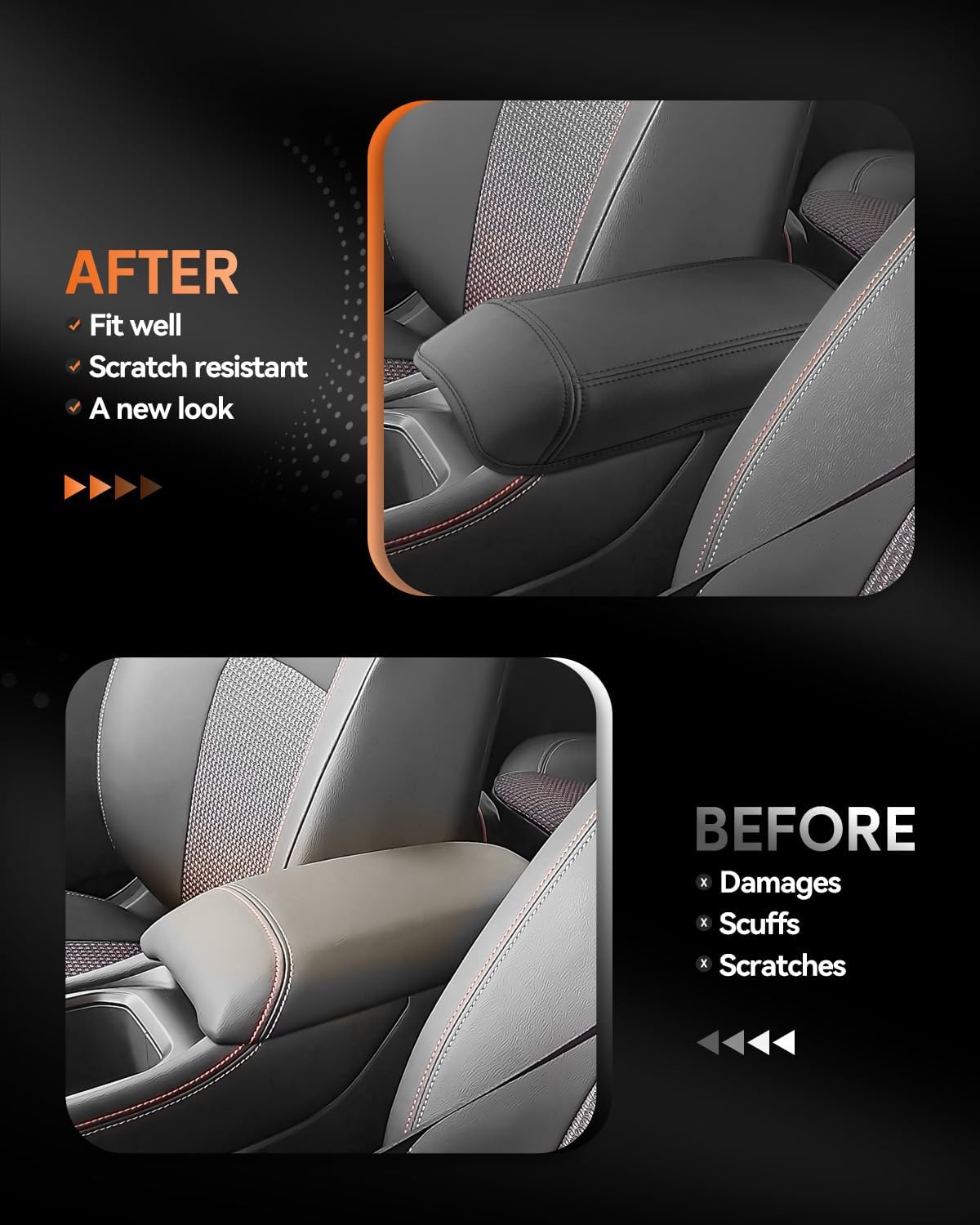 CDEFG for 2025 Nissan Kicks Center Console Cover Armrest Box Cover for Kicks (S, SV, SR) 2025+ Accessories Console Arm Rest Protector