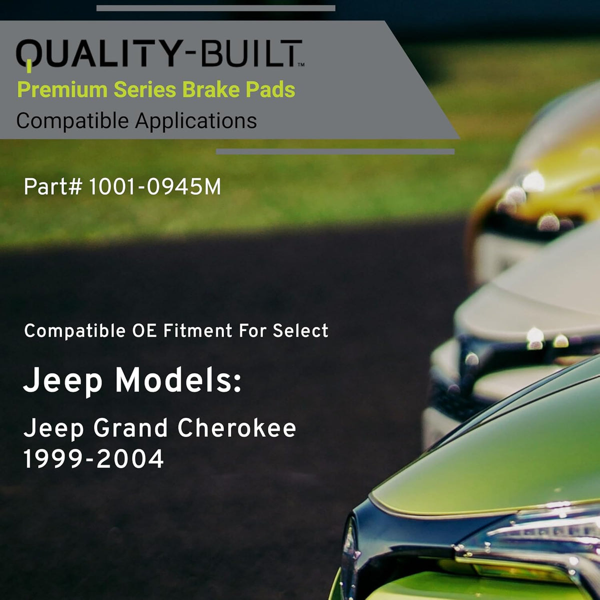 Premium Semi-Metallic Front Brake Pads (1001-0945M) Compatible with Jeep Grand Cherokee 1999-2004