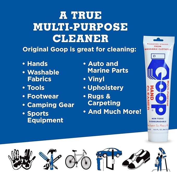 GOOP Original Multi-Purpose Waterless Hand Cleaner & Stain Remover - 10.5 oz Tube