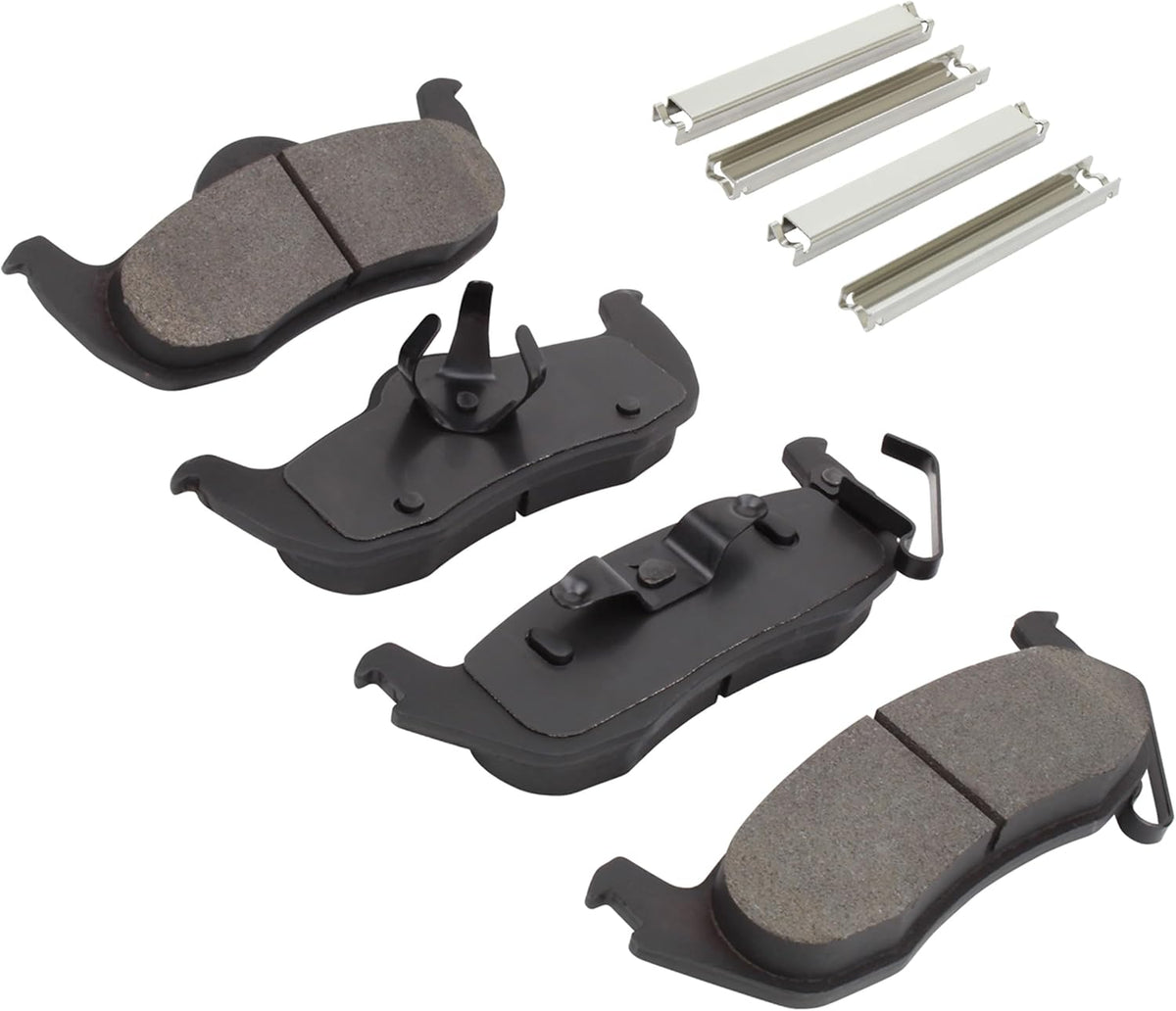 Premium Semi-Metallic Rear Brake Pads (1001-1087M) Compatible with Jeep Commander 2006-2010, Jeep Grand Cherokee 2005-2010