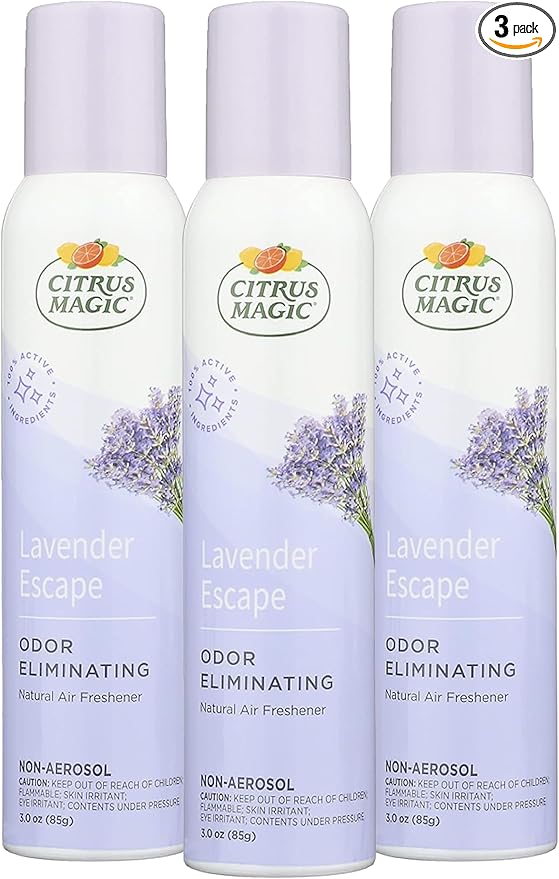 Citrus Magic Odor Eliminating Air Freshener Spray, Lavender Escape, 3-Ounce, Pack of 3