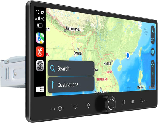 Joying 12.3" Single Din Touchscreen Radio Android 13 Head Unit with Carplay and Android Auto Detachable Car Stereo with Bluetooth, AM/FM, Subwoofer Output, GPS, Video in(JY-HTS03N8)