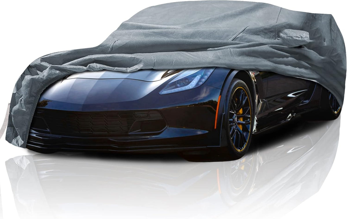 5 Layer Full Car Cover - Semi Custom Fit for 2014-2019 Chevrolet Corvette C7 | All-Weather Protection: Waterproof, Dustproof, Windproof, UV-Resistant | Includes Accessories
