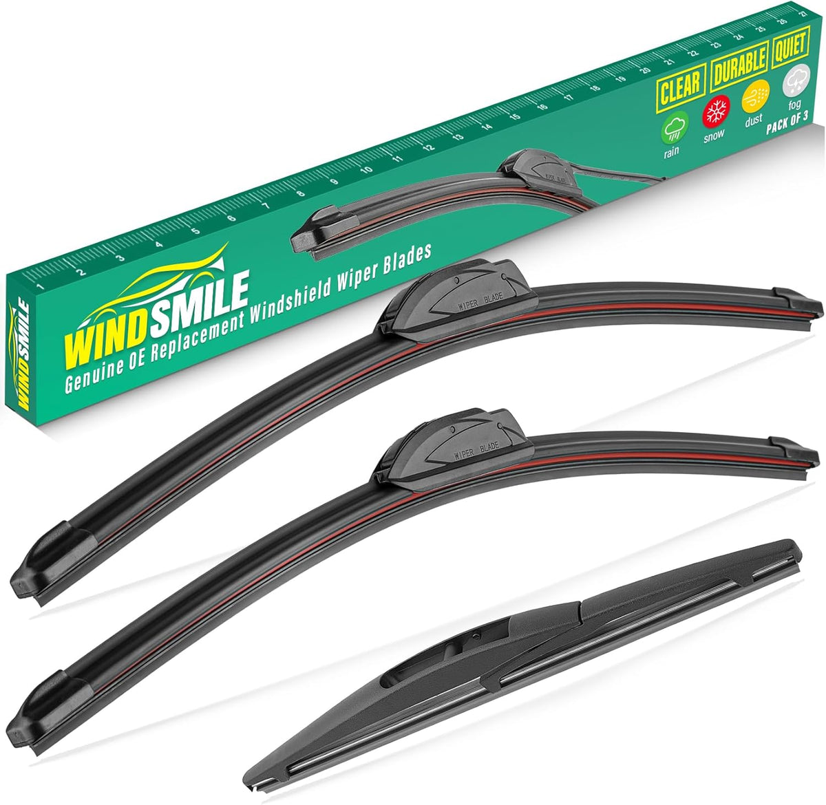 26" 18" 10" Windshield Wiper Blades Replacement for Honda HRV HR-V 2016 2017 2018 2019 2020 2021 2022 Premium All Weather Front Rear Wipers Set - OEM Quality (Pack of 3)