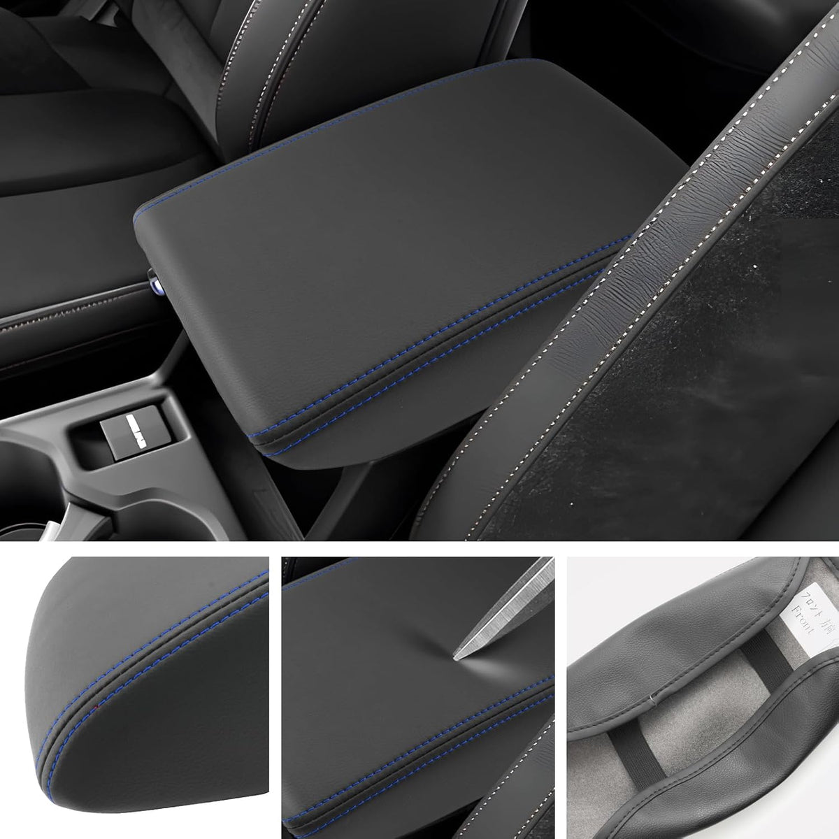 SXCY for Forester Accessories 2025 Armrest Cover for Forester 2025 Accessories 2025 Forester Center Console Cover 2025 Forester Middle Console Cover (Blue Line)