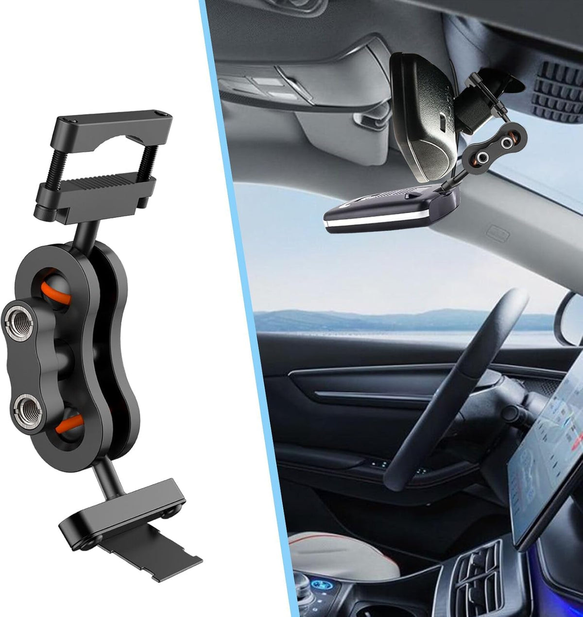 Radar Detector Rearview Mirror Rod Mounting Bracket and Radar Direct Power Cord Hardwired Kit and Fuse Tap(for Escort Max / Max2/ MAX360 Radar)