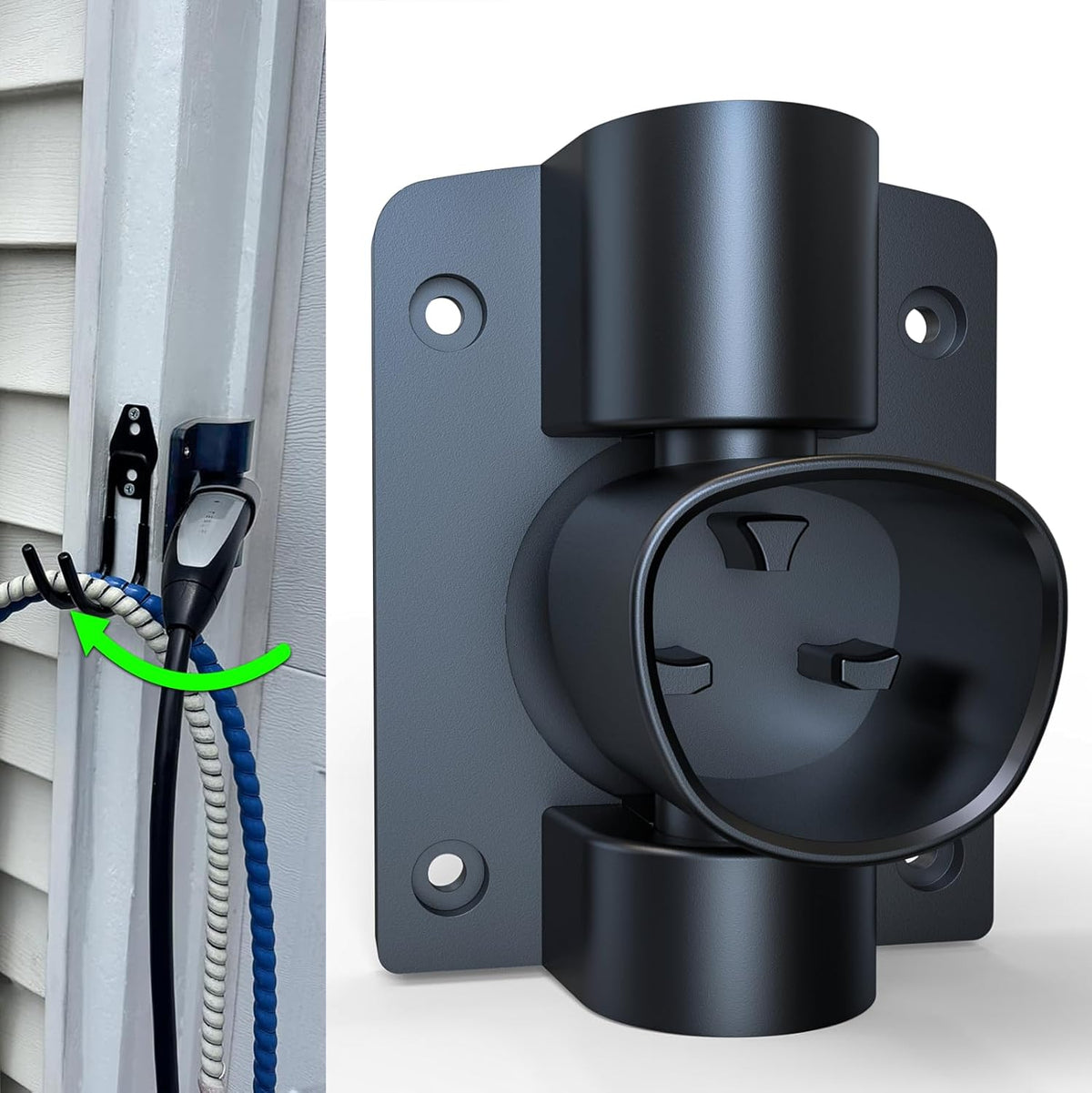 Tesla Charger Holder Wall Mount Tesla Mobile Connector Charger Holder, 5-Level 180° Swivel NACS Plug Nozzle Dock