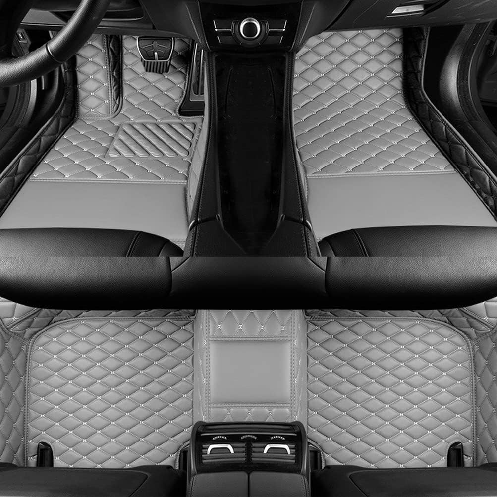 TAHALICustom Colors Car Floor Mats Black Pink for 99.9% Sedan SUV Sports， All-Weather Liners Car Floor mat，Luxury Leather Automotive Floor Mats (Grey Floor mats,3D Floor Mats)