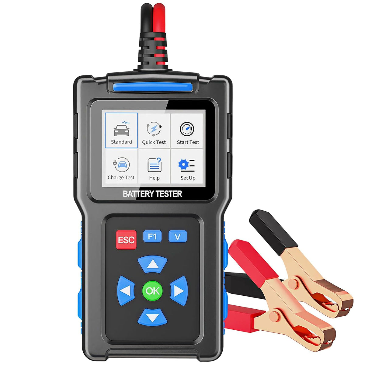 Car Battery Tester 12V 24V, Topdiag BT300 Auto Battery Load Tester, 20-2000 CCA, Automotive Alternator Tester, Charging Cranking System Battery Analyzer for Car Truck Motorcycle