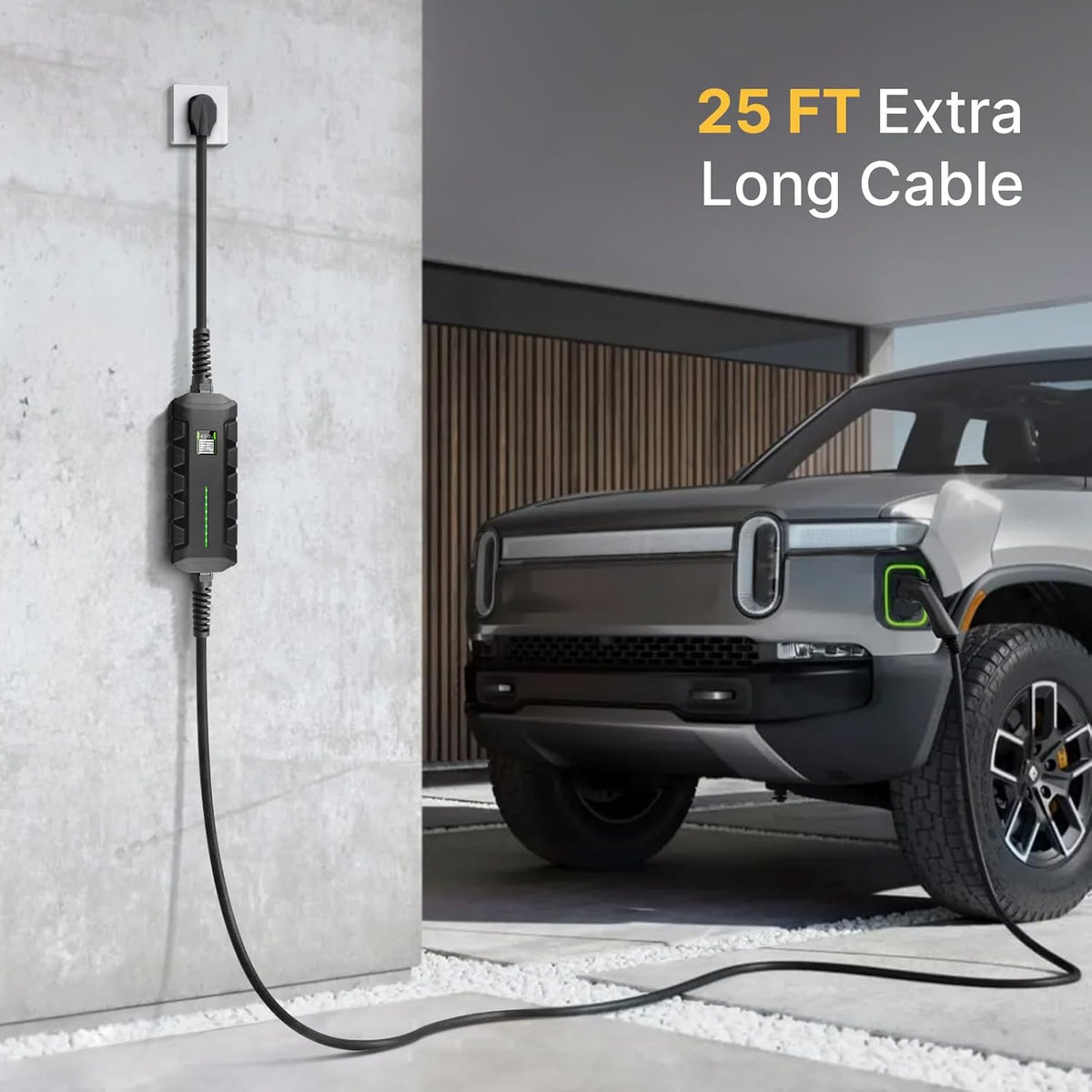 Level 2 EV Charger ETL Certified, 40A 9.6KW Home Charging Station, Plug-in NEMA 14-50 240V, Portable EV Charger with 25FT Cable for SAE J1772 Cars