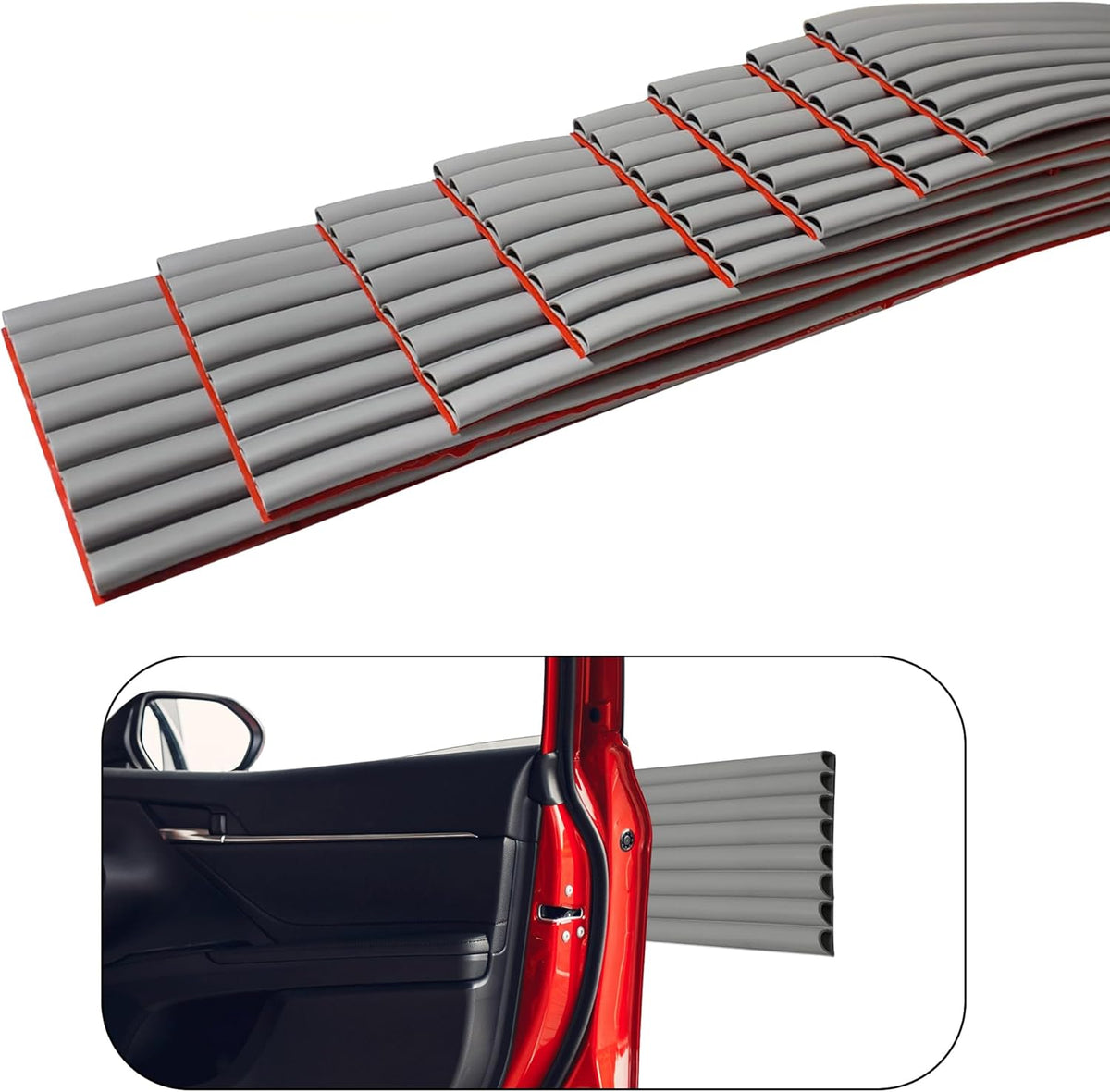 Rubber Bond Garage Wall Protectors 8 Pack - 4x15 Inches Strong Self-Adhesive Rubber Bumper Protectors for Garage Walls - Anti-Scratch and Waterproof (Grey)