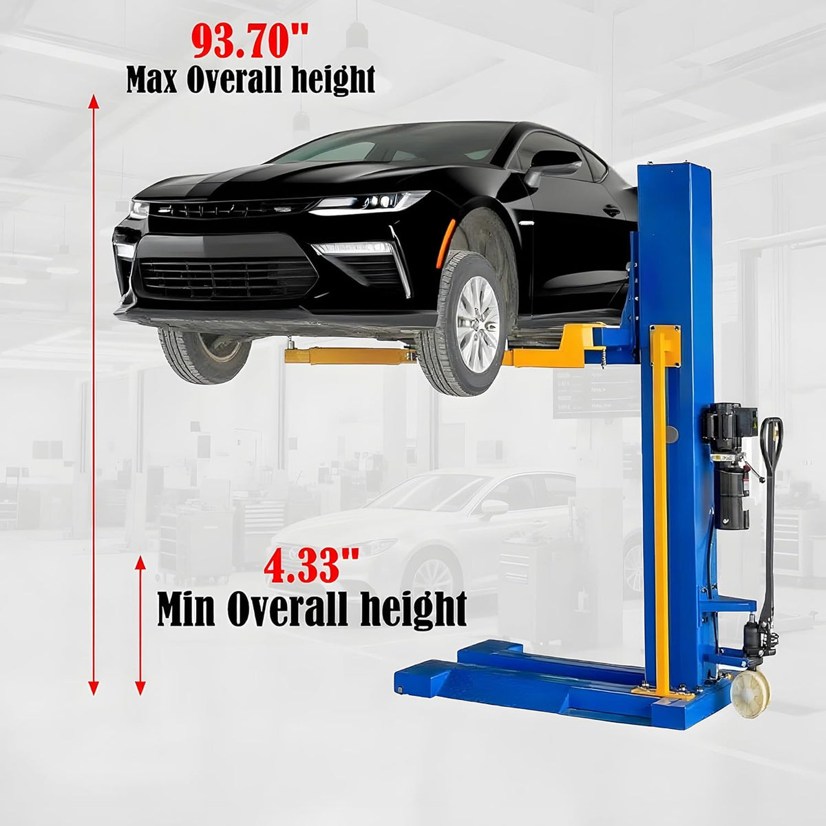 Car Lift Single/2 Post Auto Lifts, 6200/9000/10000LBS Capacity, 240V Hydraulic Truck Hoist, Heavy Duty Auto Lift with Safety Locks for Home Garage (6200LBS Single Post, 1)