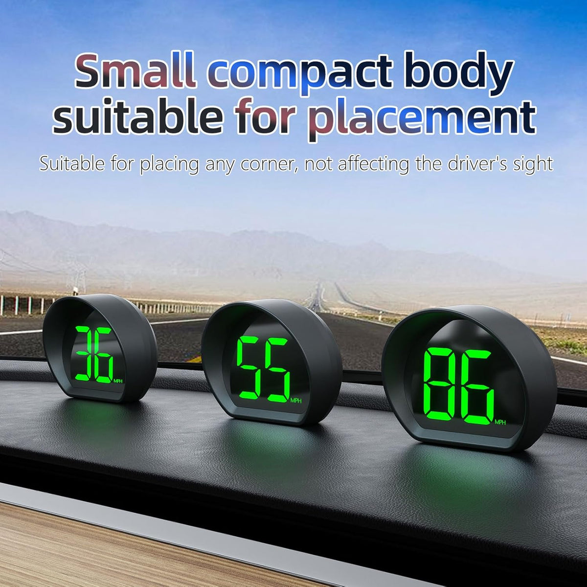 Car Mounted GPS Speedometer, Green Head up Display, Large Font and Automatically Adjustable Brightness, Universal USB Plug and Play Head up Display Suitable for All Vehicles