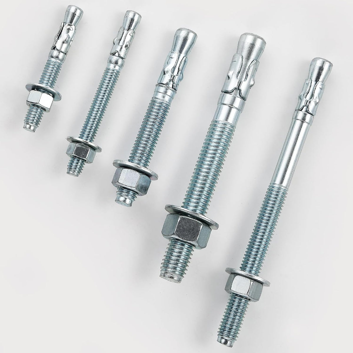 5/16x2" 10Pcs Inch Standard Fasteners for Heavy-Duty Zinc Wedge Anchors for Cement and Concrete