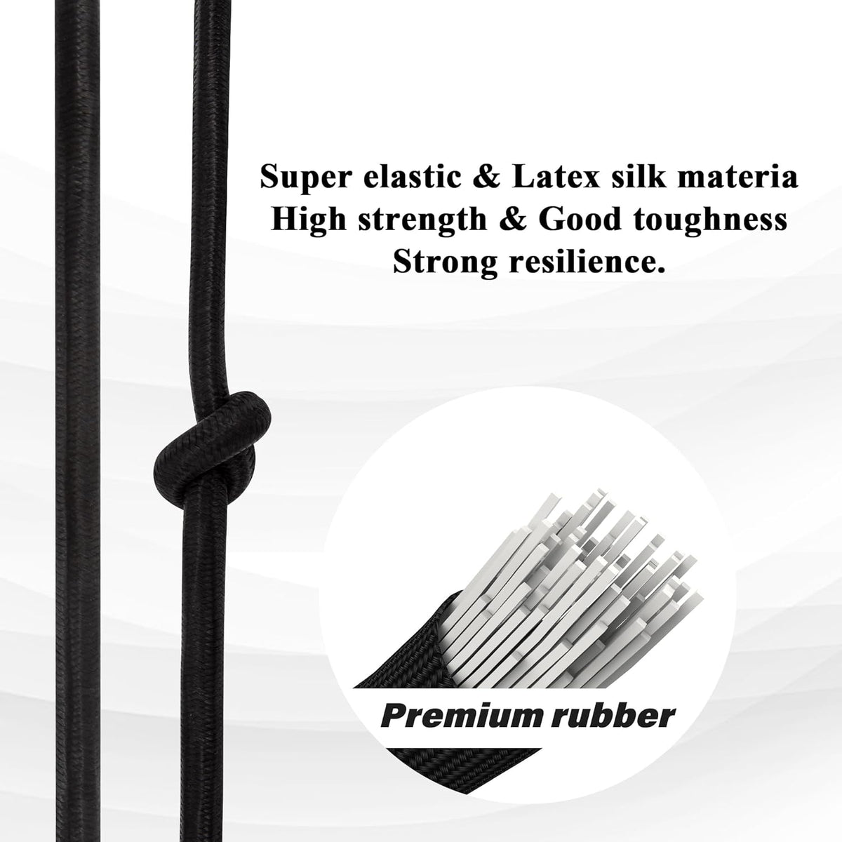 6 Piece Bungee Cords with Hooks - Heavy Duty Outdoor Bungee Cord Includes 24", 40", 60", Extra Strong Carabiner Bungee Cord with Metal Hook for Camping, Tarps, Bike Rack, Tent, Car