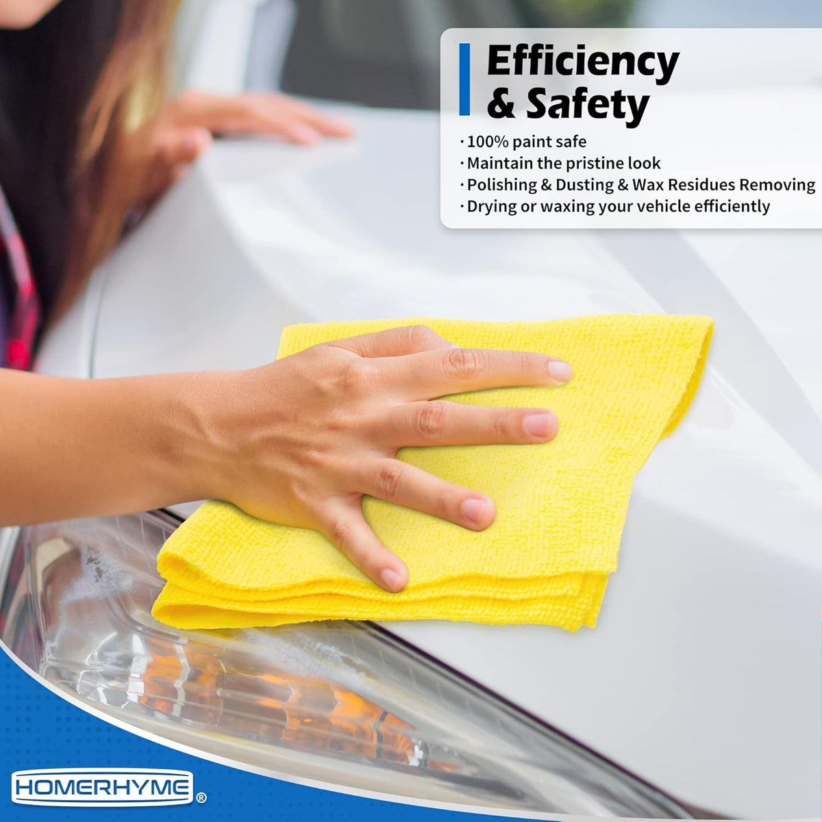 HOMERHYME Microfiber Cleaning Cloth, 100 Pack Cleaning Rags Microfiber Towel Bulk Absorbent Lint-Free Wash Cloths, All-Purpose Towels for Cars, Shop, Automotive, Garage, Home and Kitchen 11.5"*11.5"