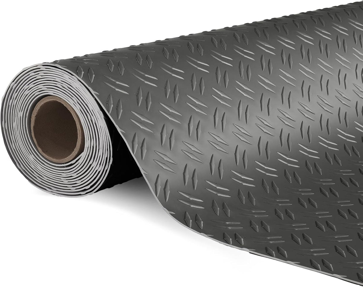 TUFFIOM 7.5 x 20 FT Garage Floor Mat, Thickened Diamond Plate PVC Garage Mats Flooring Roll for Under Car, Garage Car Parking Mats for Compact SUVs, Sports Car