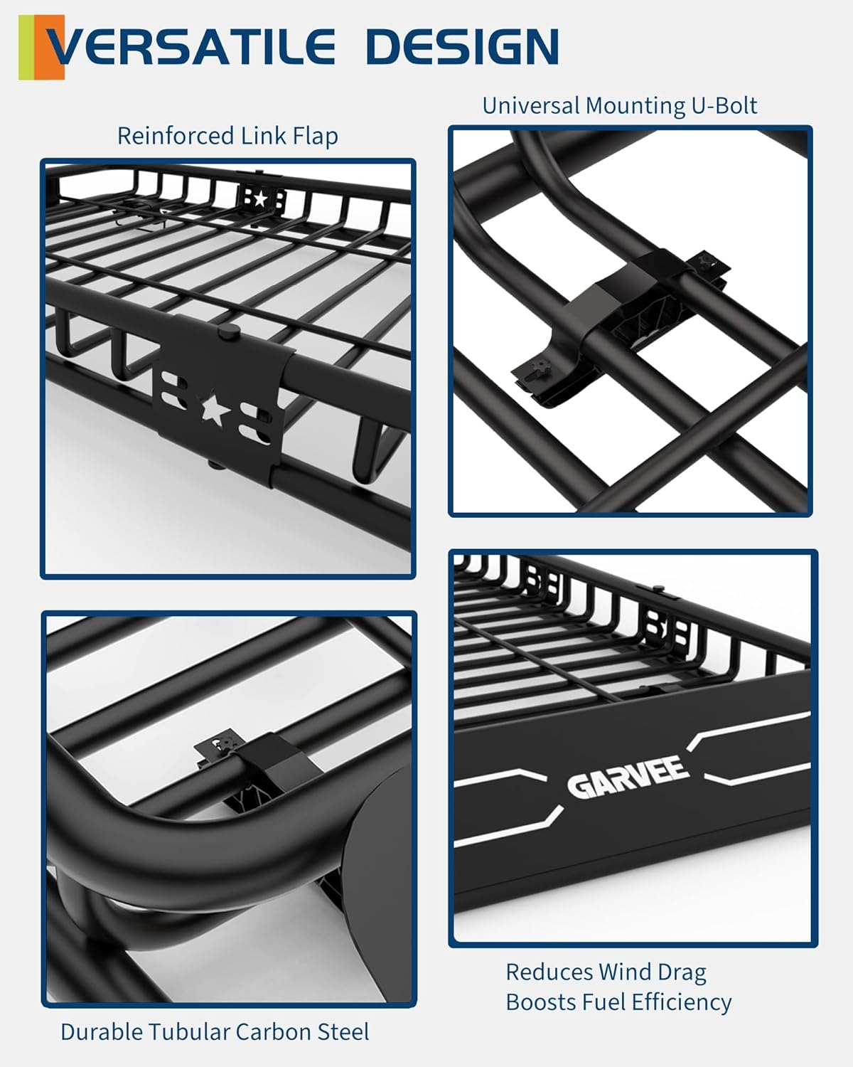 51" x 36" Universal Roof Rack Carrier Basket, 200 Lbs Capacity Car Cargo Rack with Extension Luggage Holder Basket Heavy Duty for SUVs, Trucks, Vehicles