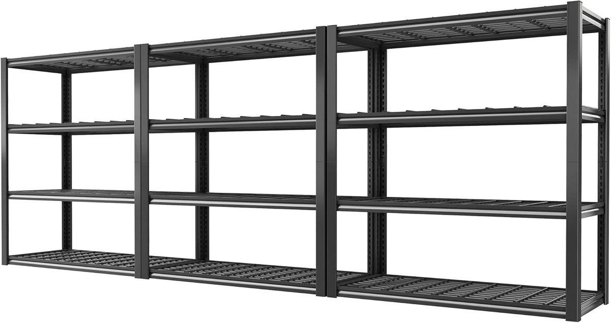 REIBII 40" W Storage Shelves 2200LBS Garage Shelving Heavy Duty Metal Shelving Adjustable Metal Shelves Industrial Shelf for Warehouse Basement Pantry Kitchen, 3 Pack