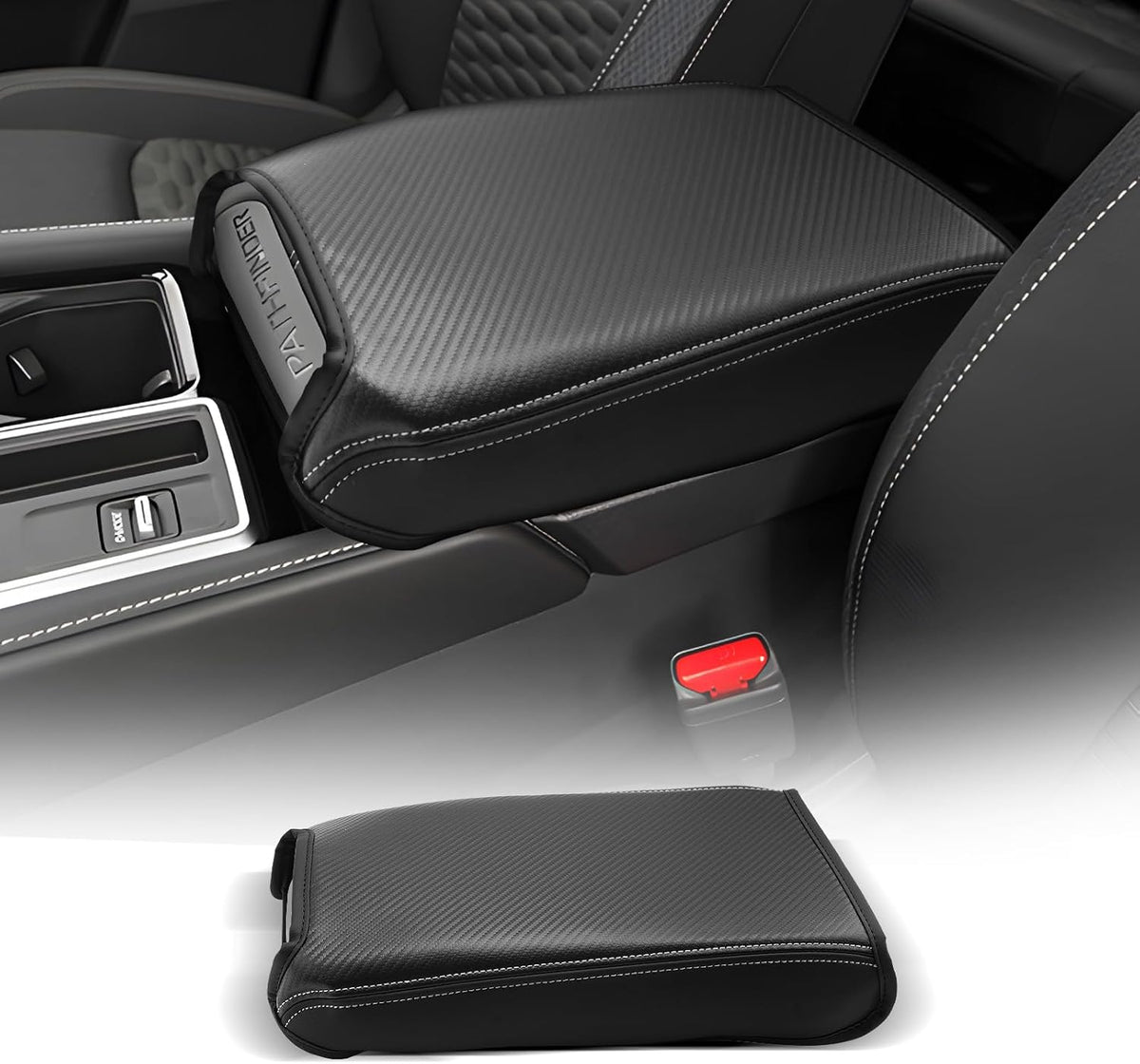CDEFG for Nissan Pathfinder 2022-2025 Center Console Cover Armrest Box Cover for Pathfinder (S, SV, SL, Rock Creek, Platinum) 2022 2023 2024 2025 Accessories Console Arm Rest Protector