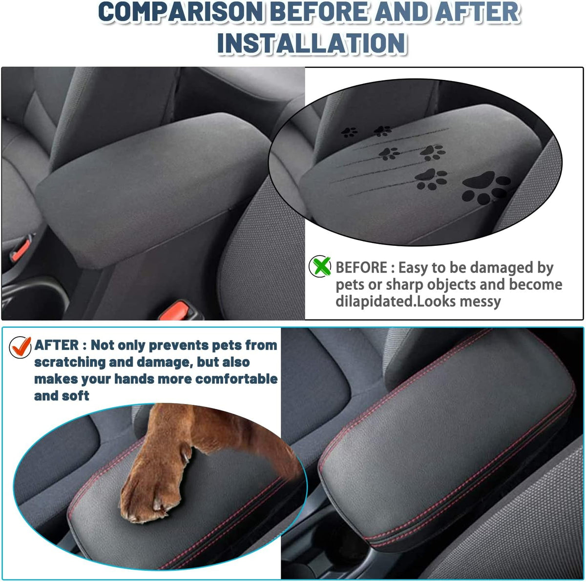 Ruiya 2025 Corolla Armrest Cover for Toyota Corolla E210 Accessories Armrest Lid Cover Compatible with 2022 2023 2024 2025 Toyota Corolla Sedan/SUV/Hybrid/Petrol Interior Accessories