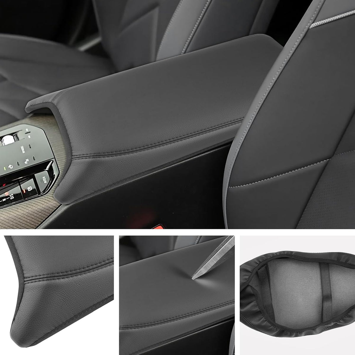 SXCY for 2025 BMW X3 Armrest Cover for 2025 BMW X3 (30 / M50 xDrive) Accessories 2025 X3 Center Console Cover 2025 X3 Middle Console Cover (Thin Cover with Black Line)