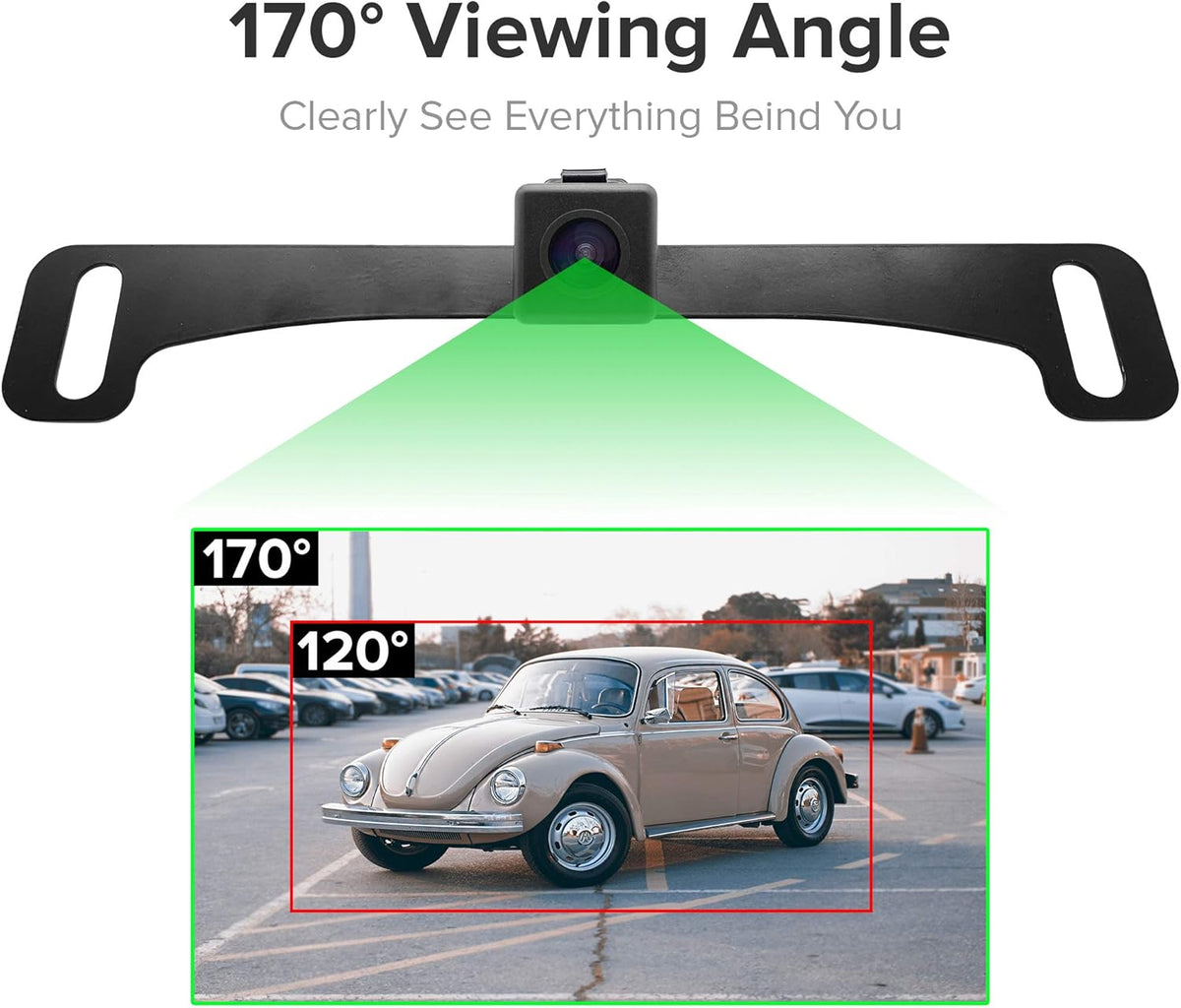 Master Tailgaters 10.5" OEM Rear View Mirror with 4.3" LCD Screen and 170° Backup Camera | Rearview Universal Fit | Auto Adjusting Brightness LCD | Anti Glare | Full Original Mirror Replacement