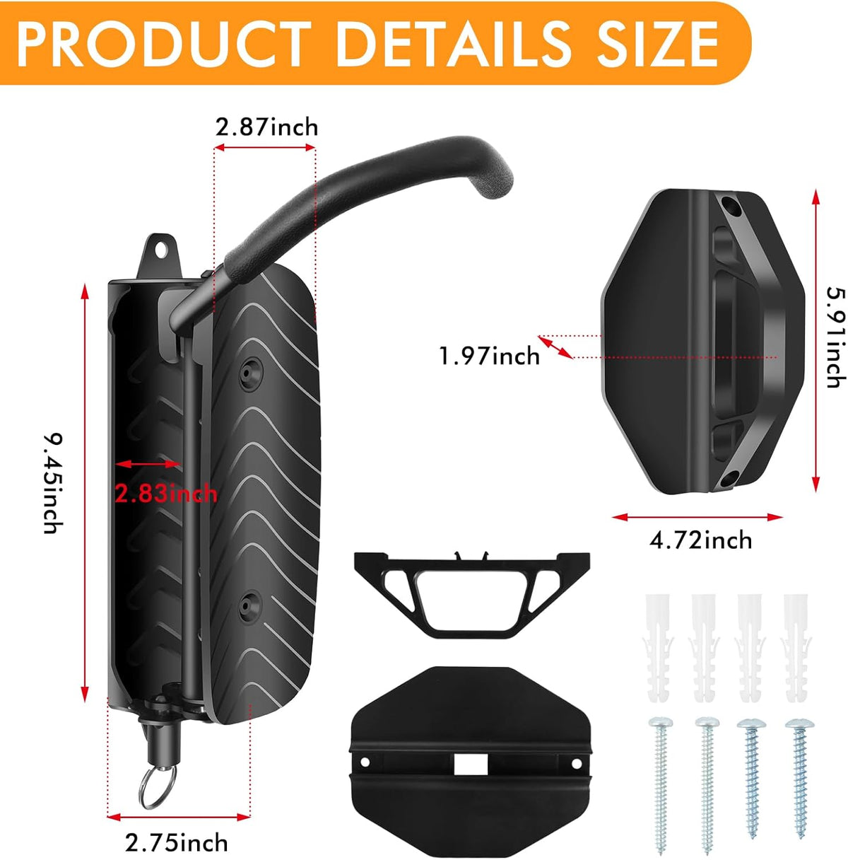 Swivel Bike Wall Mount, Bike Wall Hanger and Hooks, Hanging Bike Rack for Garage, Wall Bike Rack Easy to Load and Unload Can Hold Up to 77 lbs, 2 Pack, Black