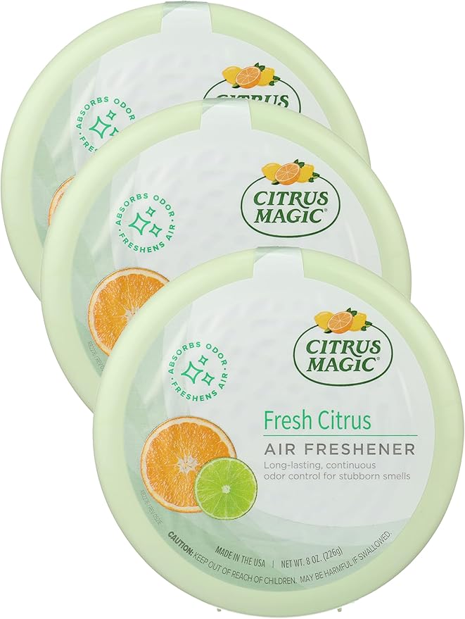 Citrus Magic Odor Absorbing Solid Air Freshener, Fresh Citrus, 8-Ounce, Pack of 3