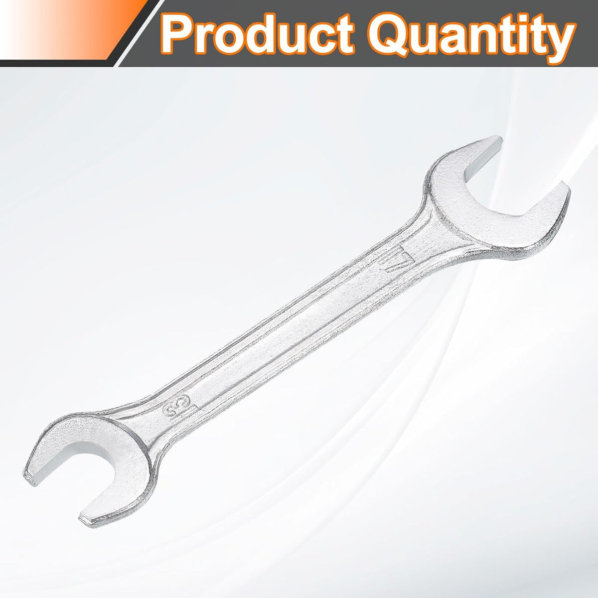 HARFINGTON Double Open End Wrench 13mm x 17mm Metric 15 Degree Offset Angle Small Flat Head Wrench Galvanizing Open Ended Spanner for Automotive Repair Furniture Assembly