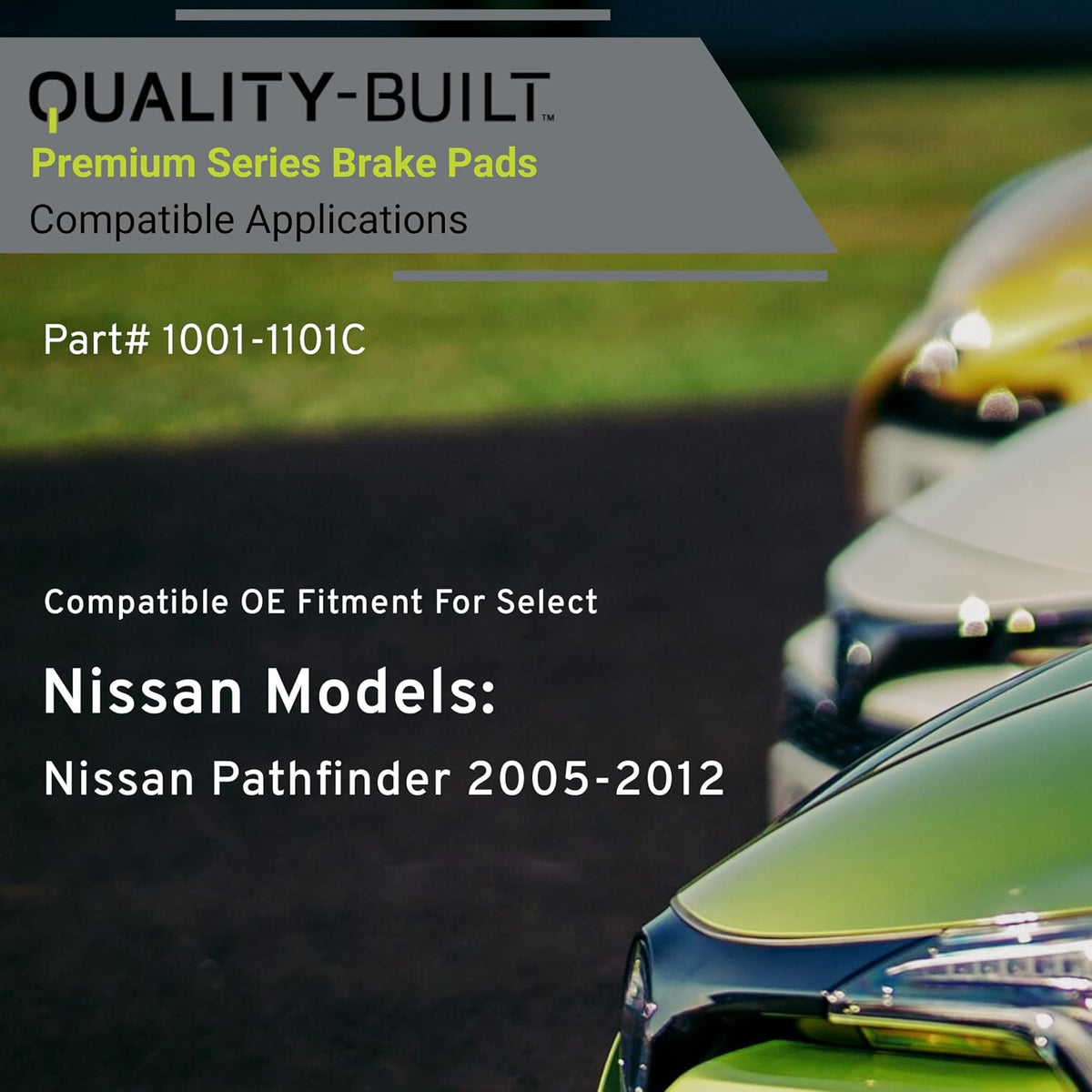 Premium Ceramic Rear Brake Pads (1001-1101C) Compatible with Nissan Pathfinder 2005-2012