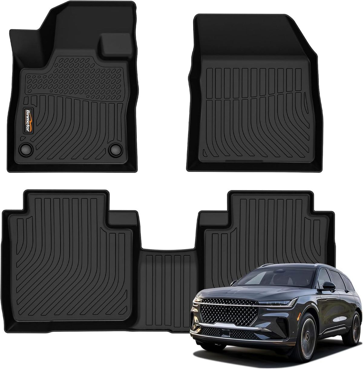 Binmotor-Floor Mats for Lincoln Nautilus 2024 2025, All Weather Mats for Lincoln Nautilus Rubber Liners, Nautilus Car Mats Accessories