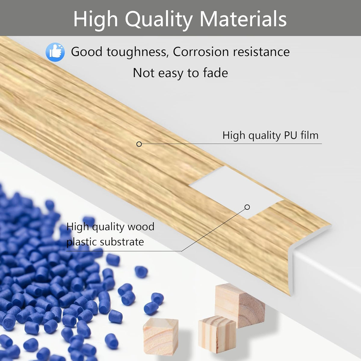 6 Pcs 49" Wall Corner Protector Trim, Oak Wood Grain Edge Strip for Door and Window Frames Mirror Trim Backsplash Tile Edge (Oak)