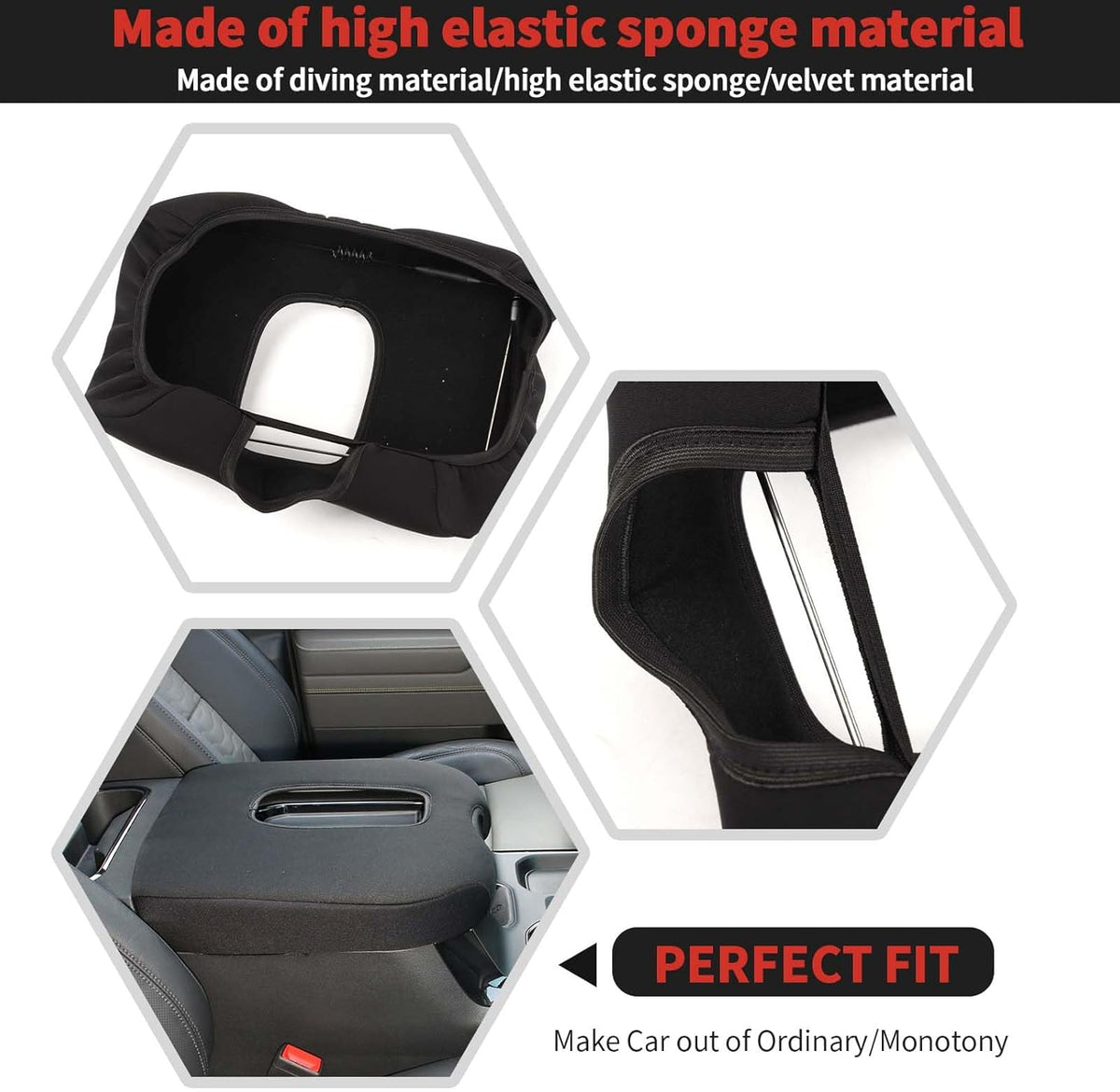 RT-TCZ Armrest Box Pad Cover Compatible with Chevrolet Silverado/GMC Sierra 2019-2023,for Chevrolet Tahoe 2021-2023,for Chevy Suburban 2020-2023,for GMC Yukon 2021-2023