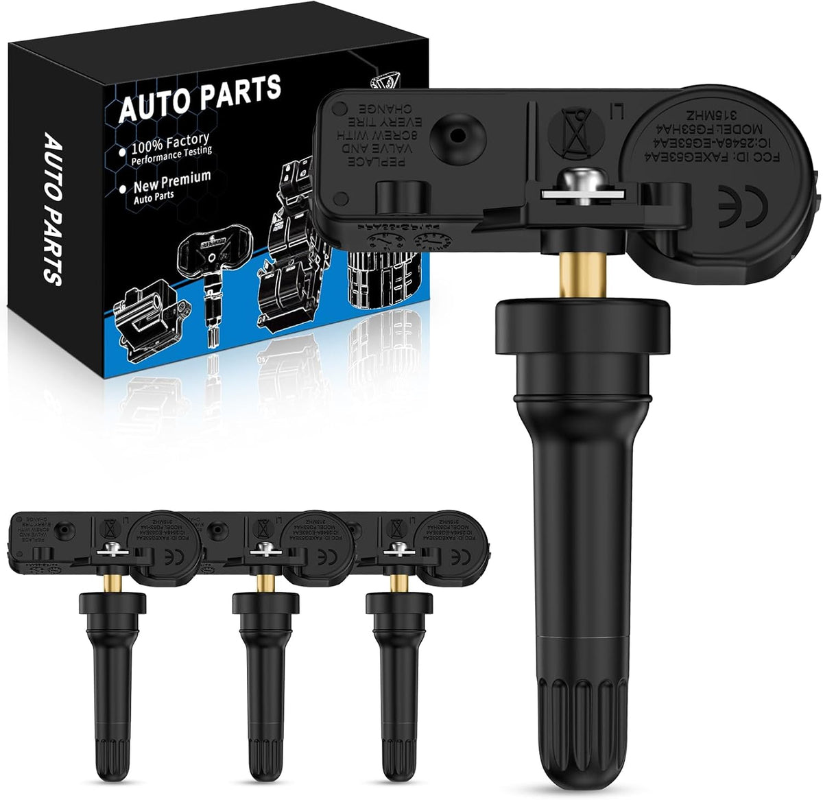 433MHz TPMS Sensors Pre-Programmed for:-Dodge Durango 2011-2015 Charger Challenger for:-Jeep Wrangler 2014-2019 Grand Cherokee for:-Ram 1500 2500 for:-Chrysler 300 OE#56029398AB