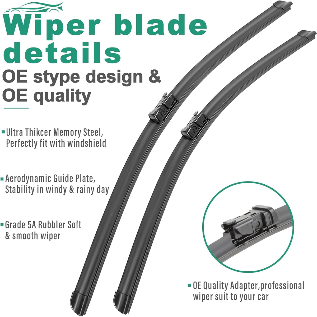 26" 14" 10" Windshield Wiper Blades Replacement for Chevrolet Chevy Trax 2015 2016 2017 2018 2019 2020 2021 2022 Premium All Weather Front Rear Wipers Set - OEM Quality (Pack of 3)