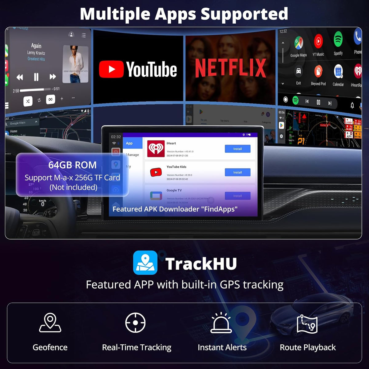 CB6 CarPlay AI Box & Android AI Box, Wireless CarPlay/Android Auto Adapter, Plug & Play CarWave Car Smart Box with AI DriveChat, GPS Track, Android 13, 2 BT, 4G LTE, 4G+64G, Black