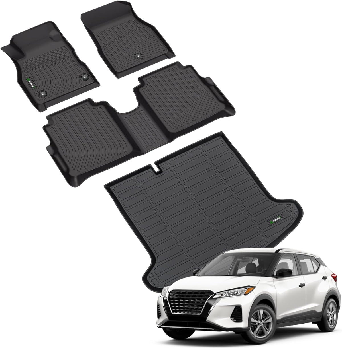 ANBINGO®-Floor Mats & Cargo Liner for Nissan Kicks 2018-2024 All Weather Protection TPE Anti-Slip Car Full Set Floor Liners Custom 2024 Kicks Mats Accessories
