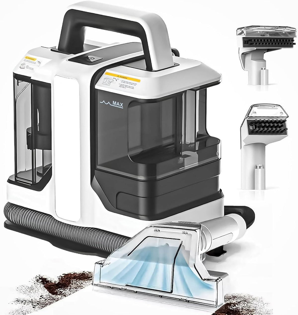 Portable Carpet Cleaner Machine with Dual Size Brushhead, Multi-Purpose and Upholstery Cleaner, Handheld and Small Deep Carpet Cleaning Machine, Spot Cleaner for Couch, Rugs, Car Seats and Pet Stains