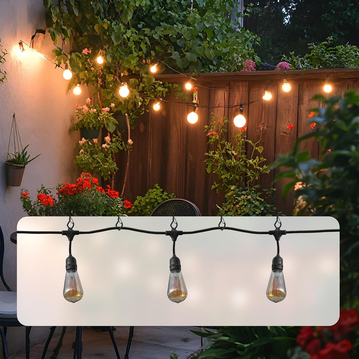 20 PCS Screw Hooks with Safety Buckle, Heavy Duty Ceiling Hooks for Hanging Outdoor String Lights, Plants, Wind Chimes, 2.36 inches, Black