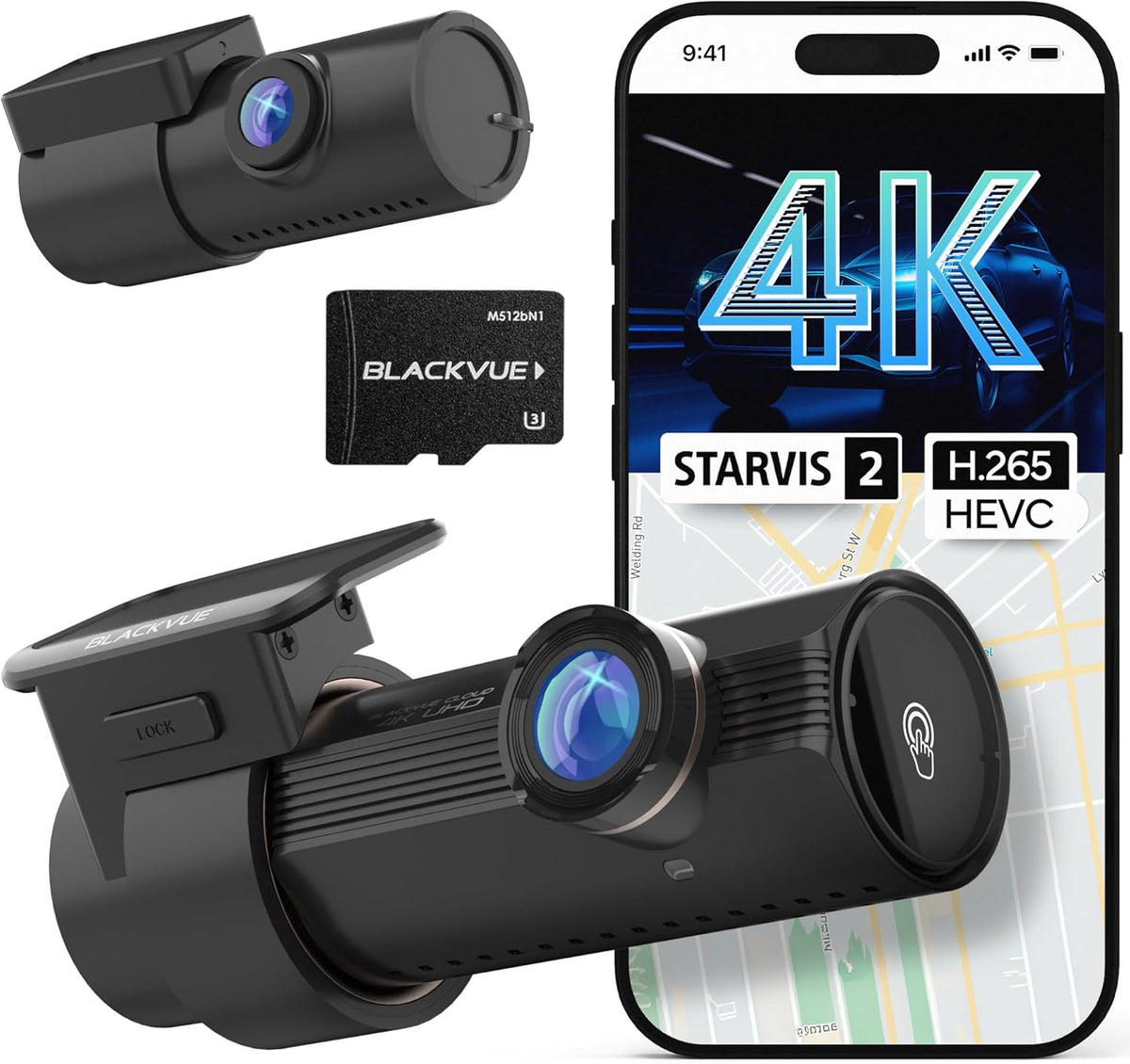 BlackVue DR970X-2CH Plus II Dash Cam – 4K UHD Front & Full HD Rear with STARVIS 2 & HDR, Fast Boot, USB-C, Video Playback via Wi-Fi, Cloud Remote Access, Smart Parking Mode